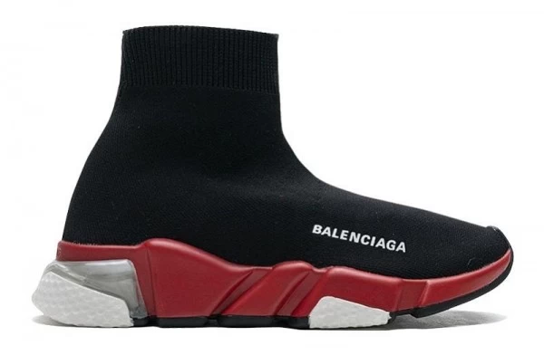 red and black balenciaga sneakers