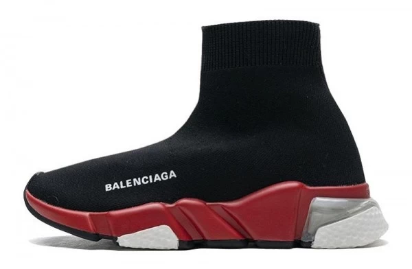 Balenciaga Speed Trainer Clear Sole Black Red - 360-517319W07U01412 | buy reps ret sneakers website