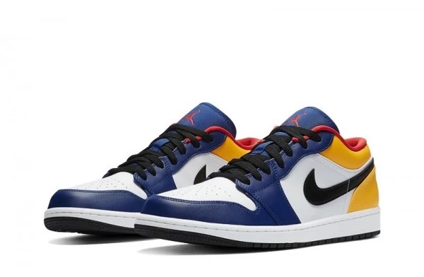 Air Jordan 1 Low White Deep Royal Yellow Sneakers Reps - 553558-123 | sneaker rep websites