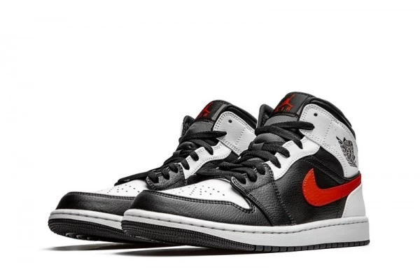 Air Jordan 1 Mid Black Chile Red Sneakers Reps - 554724-075 | best replica sneaker sites