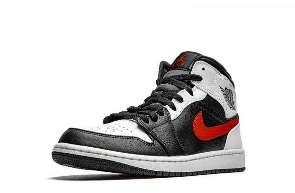 Air Jordan 1 Mid Black Chile Red Sneakers Reps - 554724-075 | best replica sneaker sites