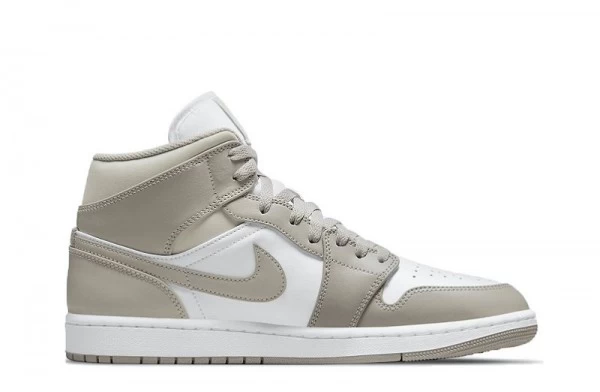 Air Jordan 1 Mid Linen College Grey Sneakers Reps - 554724-082 | best replica sneaker sites
