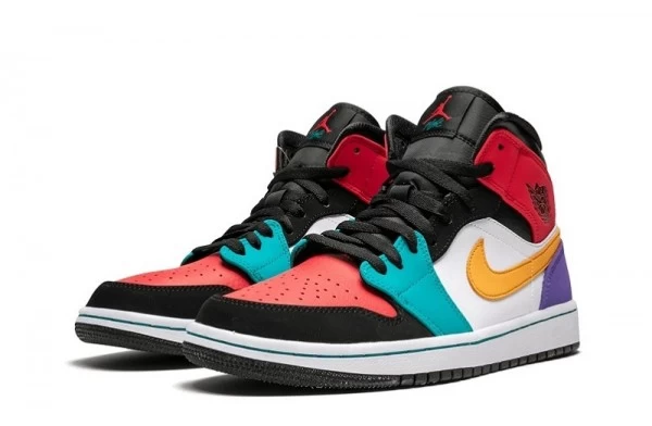 Air Jordan 1 Mid Bred Multi Color Sneakers Reps - 554724-125 | sneaker rep websites
