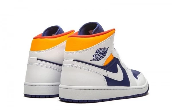 Air Jordan 1 Mid Royal Blue Laser Orange Sneakers Reps - 554724-131 | sneaker rep ret websites