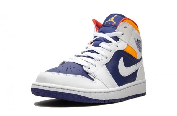 Air Jordan 1 Mid Royal Blue Laser Orange Sneakers Reps - 554724-131 | sneaker rep ret websites