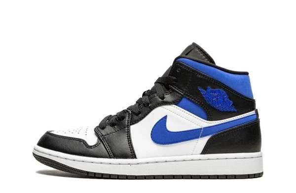 Air Jordan 1 Mid White Black Blue Sneakers Reps - 554724-140 | good reps for shoes ret