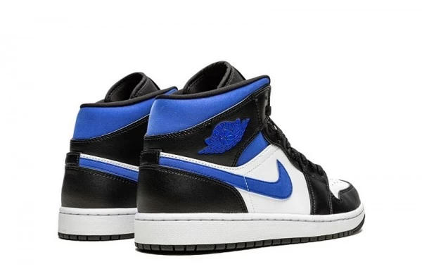 Air Jordan 1 Mid White Black Blue Sneakers Reps - 554724-140 | good reps for shoes ret
