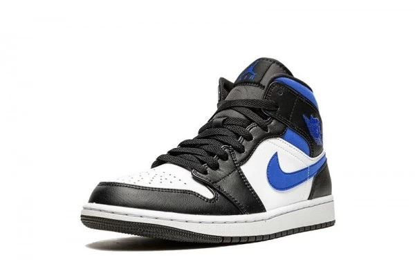 Air Jordan 1 Mid White Black Blue Sneakers Reps - 554724-140 | good reps for shoes ret