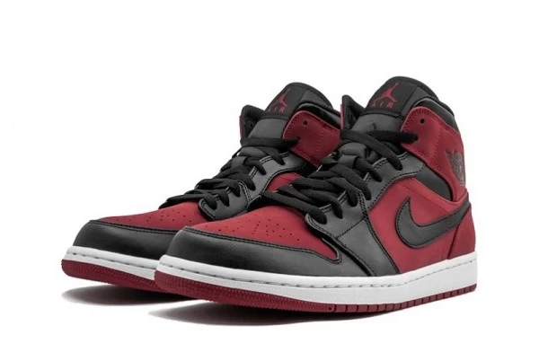 Air Jordan 1 Mid Reverse Banned Gym Red Black Sneakers Reps - 554724-610 | ret sneakers