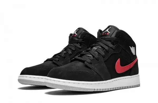 Air Jordan 1 Mid Swoosh Black Sneakers Reps - 554725-065 | good reps for shoes