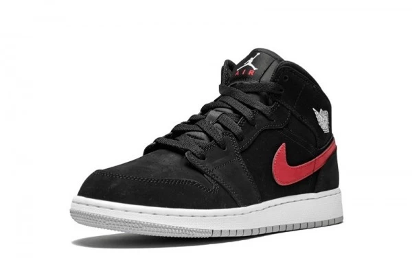 Air Jordan 1 Mid Swoosh Black Sneakers Reps - 554725-065 | good reps for shoes