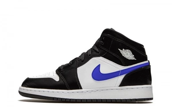 Air Jordan 1 Mid Black Racer Blue Sneakers Reps - 554725-084 | sneaker rep websites