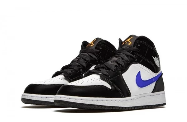 Air Jordan 1 Mid Black Racer Blue Sneakers Reps - 554725-084 | sneaker rep websites