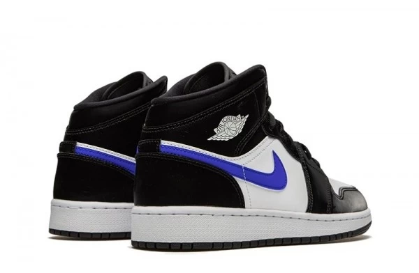 Air Jordan 1 Mid Black Racer Blue Sneakers Reps - 554725-084 | sneaker rep websites