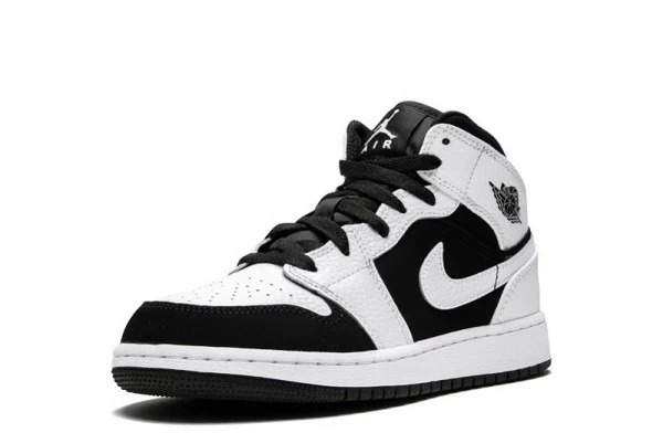 Air Jordan 1 Retro Mid GS White Black Sneakers Reps - 554725-113 | good reps ret for shoes