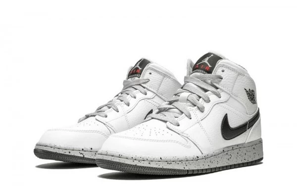 Air Jordan 1 Mid White Cement Sneakers Reps - 554725-115 | buy reps sneakers website