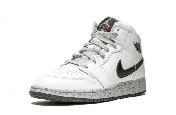 Air Jordan 1 Mid White Cement Sneakers Reps - 554725-115 | buy reps sneakers website