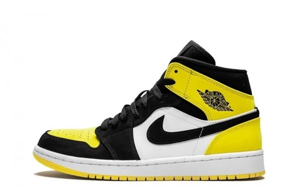 Air Jordan 1 Mid Yellow Toe Black Sneakers Reps - 852542-071 | buy reps ret sneakers website