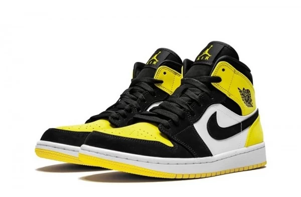Air Jordan 1 Mid Yellow Toe Black Sneakers Reps - 852542-071 | buy reps ret sneakers website