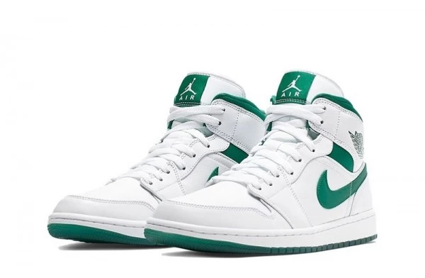 Air Jordan 1 Mid White Mystic Green Sneakers Reps - CD6759-103 | good reps ret for shoes