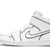 Air Jordan 1 Mid Iridescent Reflective White Sneakers Reps - CK6587-100 | buy reps ret sneakers website