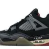 Off-White x Air Jordan 4 Retro Bred Sneakers Reps - CV9388-001 | sneaker rep websites
