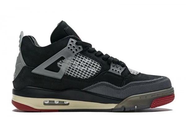 Off-White x Air Jordan 4 Retro Bred Sneakers Reps - CV9388-001 | sneaker rep websites