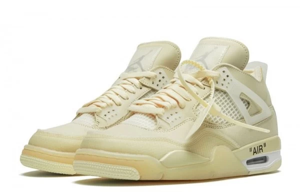 Off White x Air Jordan 4 Sail Muslin White Sneakers Reps - CV9388-100 | good reps for shoes