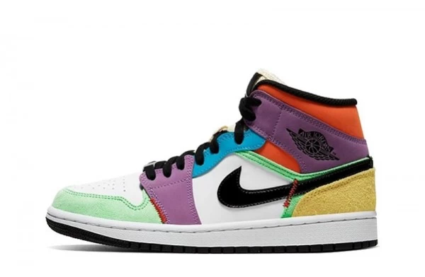 Air Jordan 1 Mid Multi Color Sneakers Reps - CW1140-100 | best replica sneaker sites