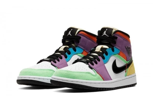Air Jordan 1 Mid Multi Color Sneakers Reps - CW1140-100 | best replica sneaker sites
