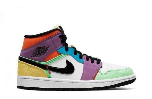 Air Jordan 1 Mid Multi Color Sneakers Reps - CW1140-100 | best replica sneaker sites