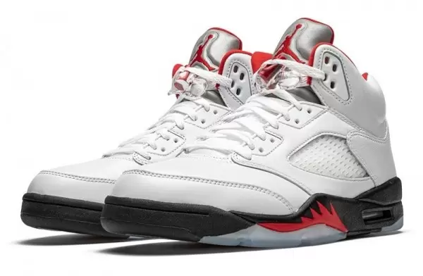 Air Jordan 5 Retro Fire Red Silver Tongue Sneakers Reps - DA1911-102 | best replica sneaker sites