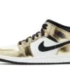 Air Jordan 1 Mid Metallic Gold Gold Black Sneakers Reps - DC1420-700 | good reps for shoes ret