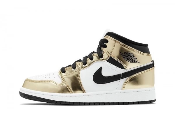 Air Jordan 1 Mid Metallic Gold Gold Black Sneakers Reps - DC1420-700 | good reps for shoes ret