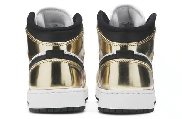 Air Jordan 1 Mid Metallic Gold Gold Black Sneakers Reps - DC1420-700 | good reps for shoes ret