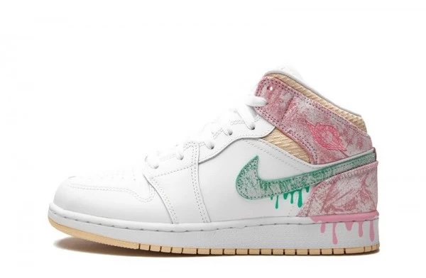 Air Jordan 1 Mid Paint Drip Ice Cream Sneakers Reps - DD1666-100 | buy reps sneakers website