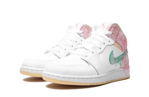 Air Jordan 1 Mid Paint Drip Ice Cream Sneakers Reps - DD1666-100 | buy reps sneakers website