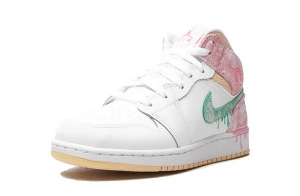 Air Jordan 1 Mid Paint Drip Ice Cream Sneakers Reps - DD1666-100 | buy reps sneakers website