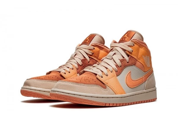 Air Jordan 1 Mid Apricot Orange Sneakers Reps - DH4270-800 | good reps ret for shoes at retsneakers.com