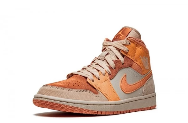 Air Jordan 1 Mid Apricot Orange Sneakers Reps - DH4270-800 | good reps ret for shoes at retsneakers.com