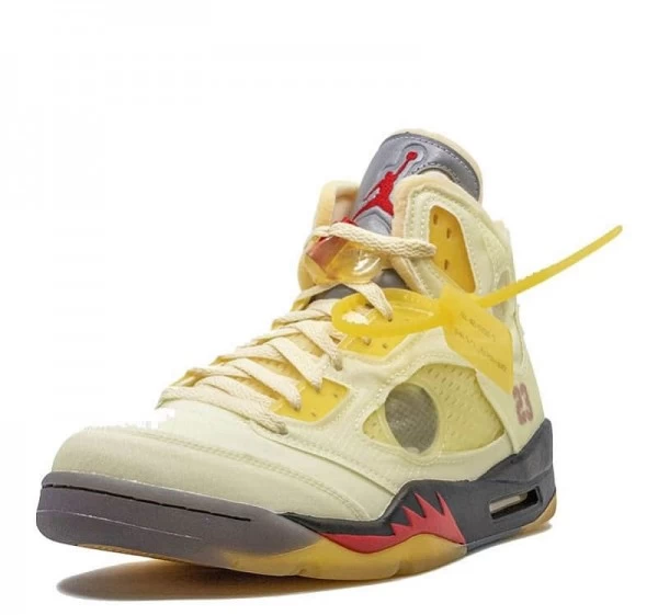 Off White X Air Jordan 5 Retro OFF-WHITE Sail Sneakers Reps - DH8565-100 | sneaker rep websites