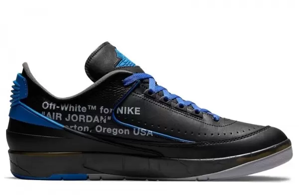 Off-White x Air Jordan 2 Retro Low Black Varsity Royal Sneakers Reps - DJ4375-004 | ret sneakers