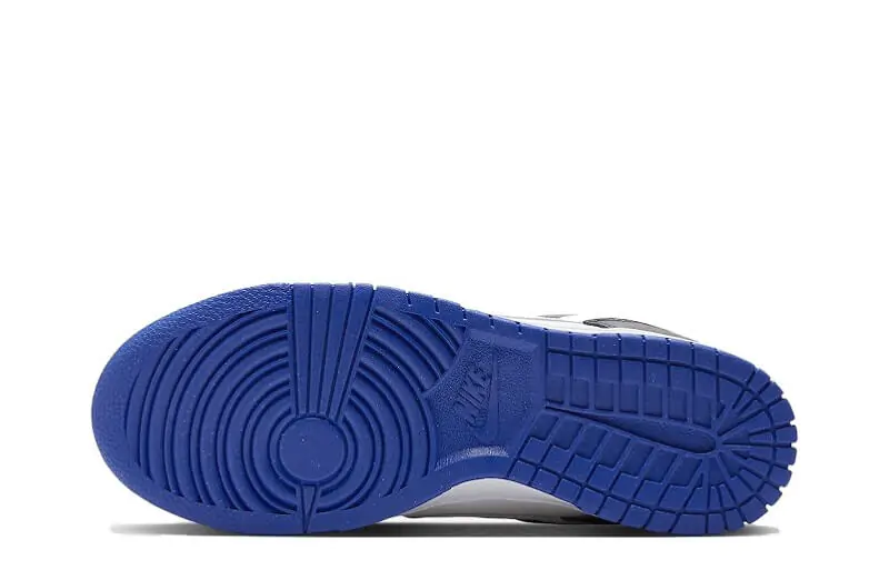 The bottom of the shoe is blue.