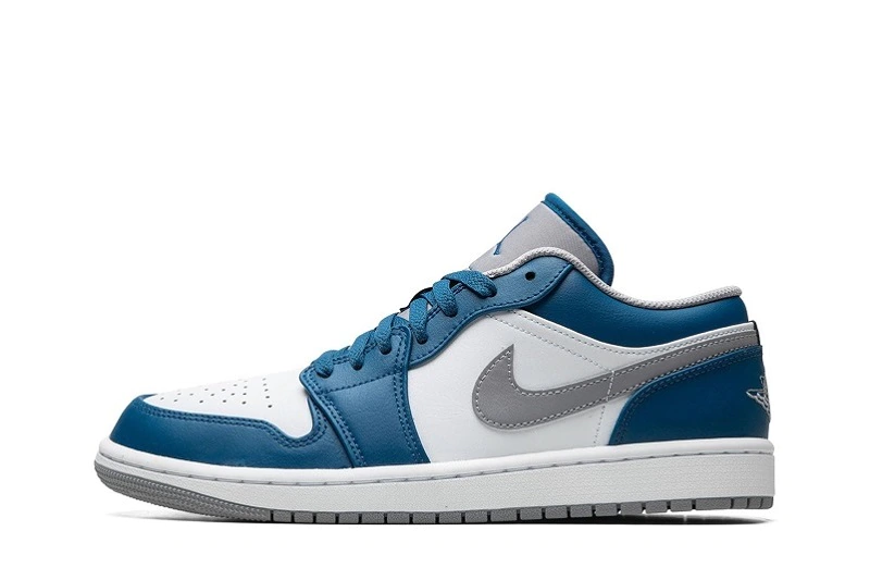 Air Jordan 1 Low True Blue Cement Reps Shoes - 553558-412 - Best Replica Ret Sneaker Sites