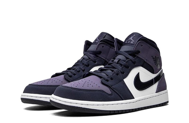 Air Jordan 1 Mid Obsidian Sanded Purple Reps - 554724-445 Best Replica Ret Sneaker Sites