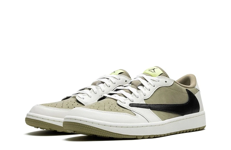 Travis Scott x Air Jordan 1 Low Golf ‘Neutral Olive’ Sneakers - FZ3124-200 | Buy Reps Ret Sneakers Website At Retsneakers.com