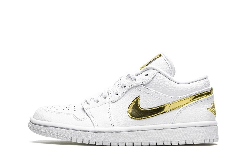 Wmns Air Jordan 1 Retro Low 'White Metallic Gold' Reps CZ4776-100 in just $112