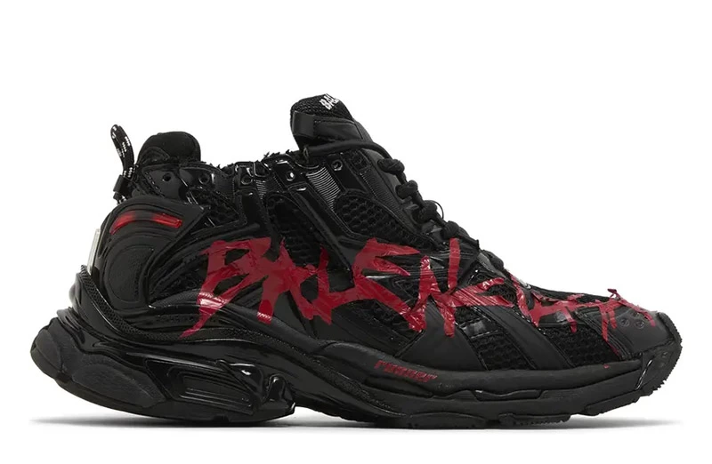 Balenciaga Runner 'Graffiti - Black Red' Reps - 677403W3RBQ1060 in just $155