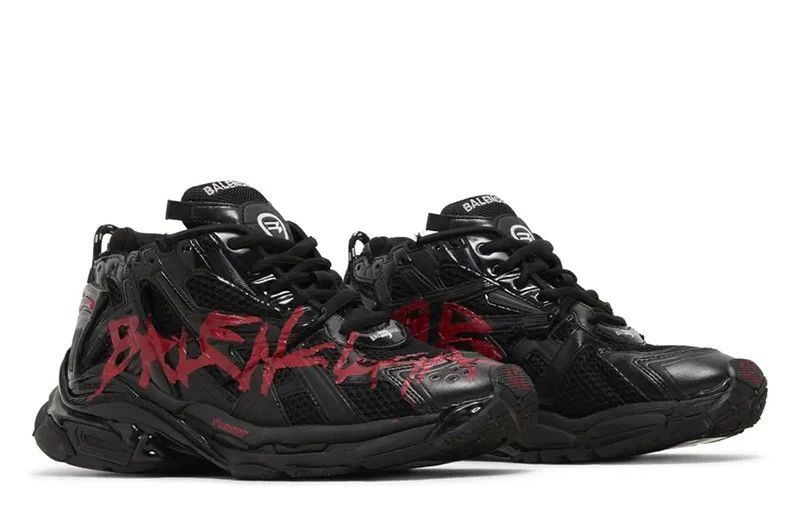 Balenciaga Runner 'Graffiti - Black Red' Reps - 677403W3RBQ1060 in just $155