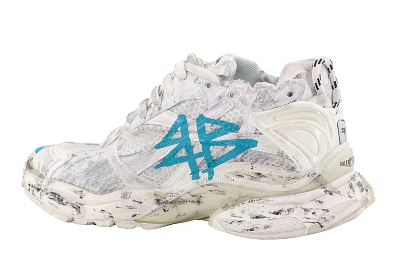 Wmns Balenciaga Runner 'Graffiti - White Blue' Reps - 772767W3RBQ9040 in just $155